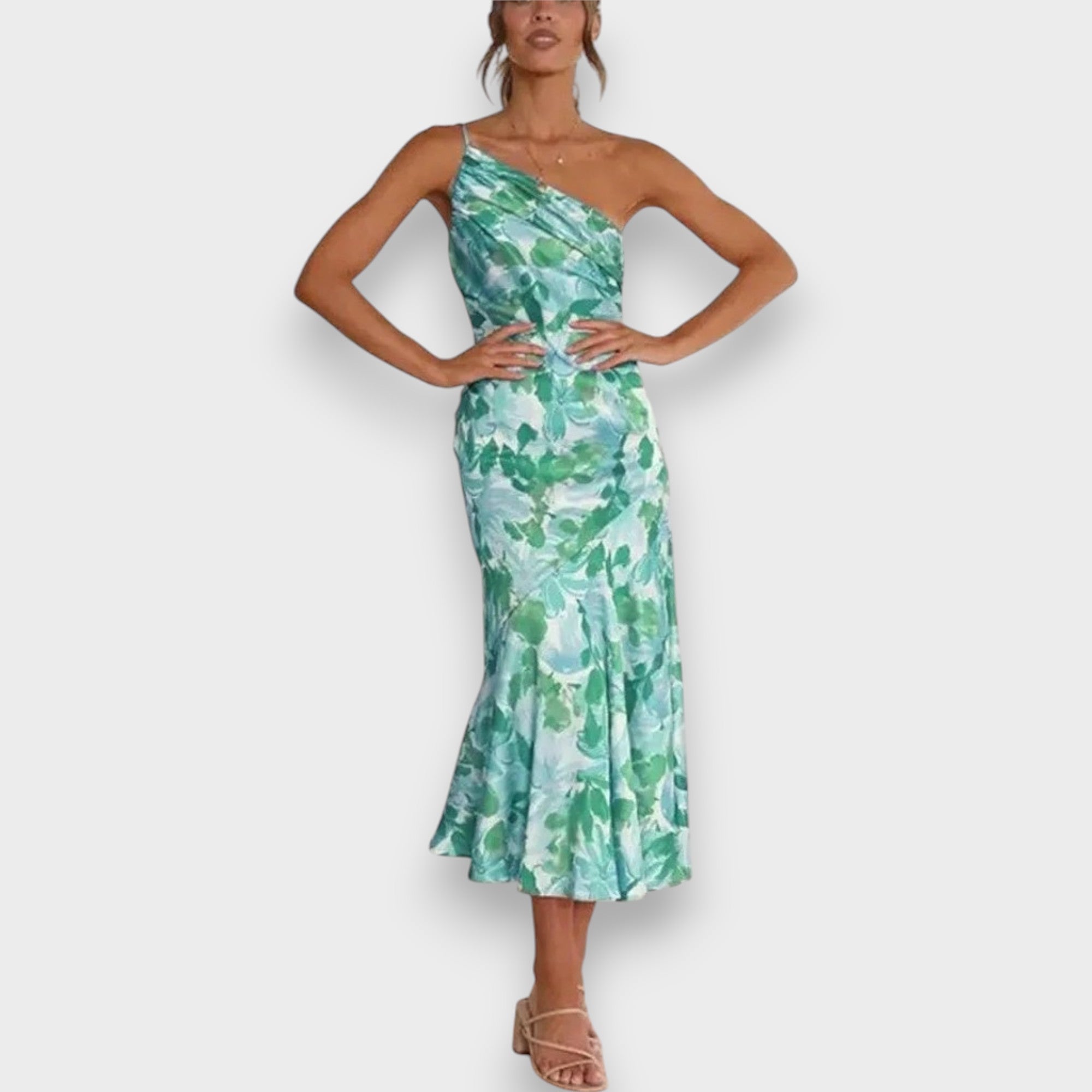 Sienna - Asymmetrical Floral Maxi Dress for Women