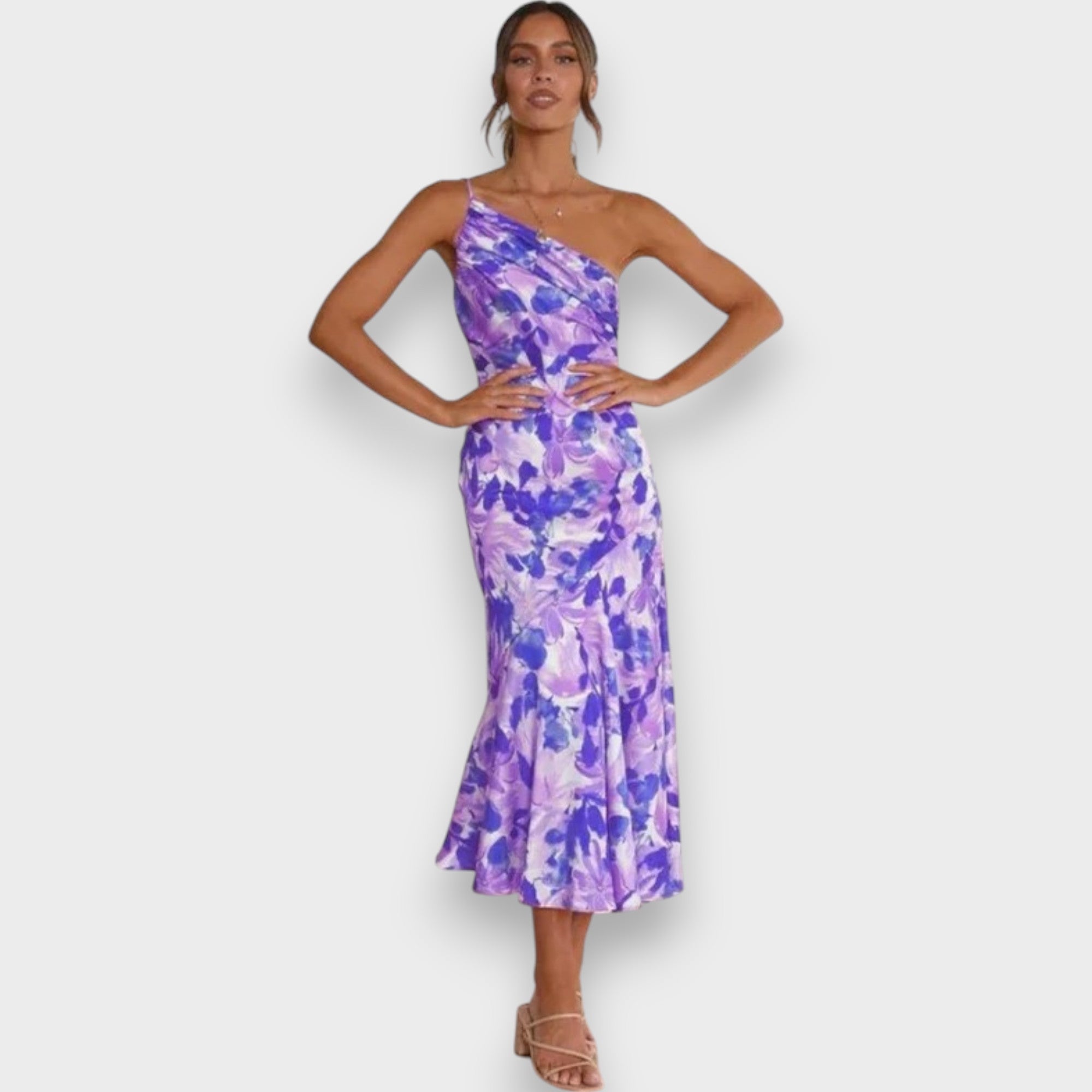 Sienna - Asymmetrical Floral Maxi Dress for Women