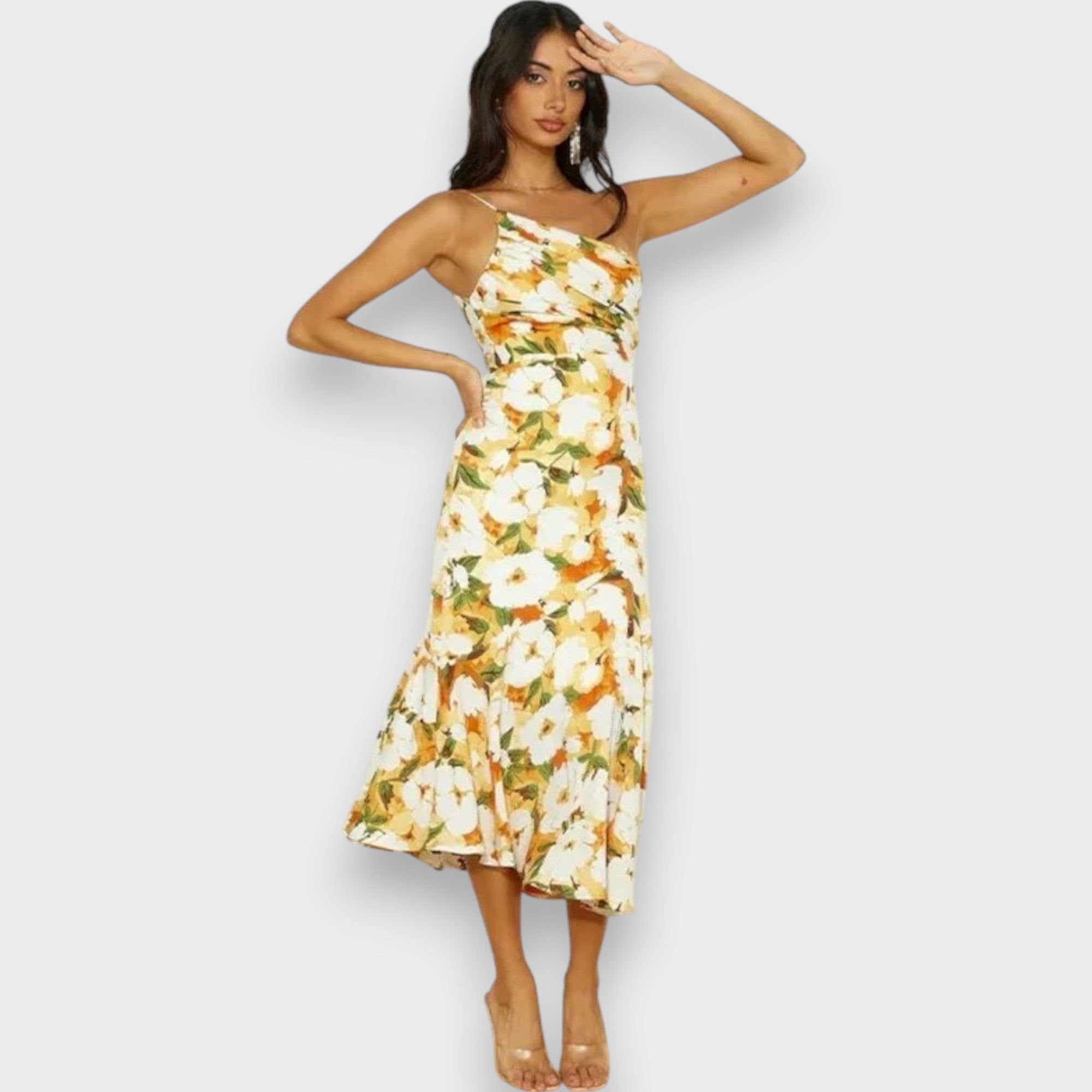 Sienna - Asymmetrical Floral Maxi Dress for Women