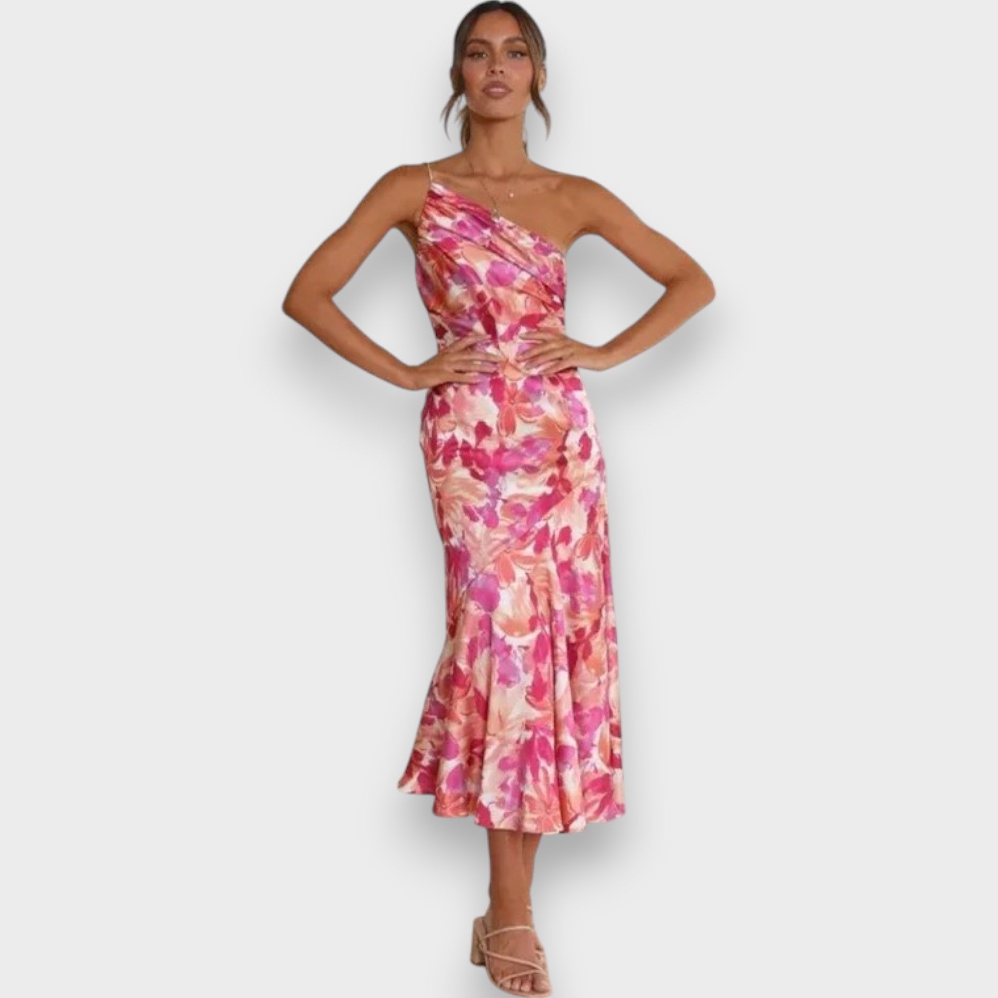 Sienna - Asymmetrical Floral Maxi Dress for Women
