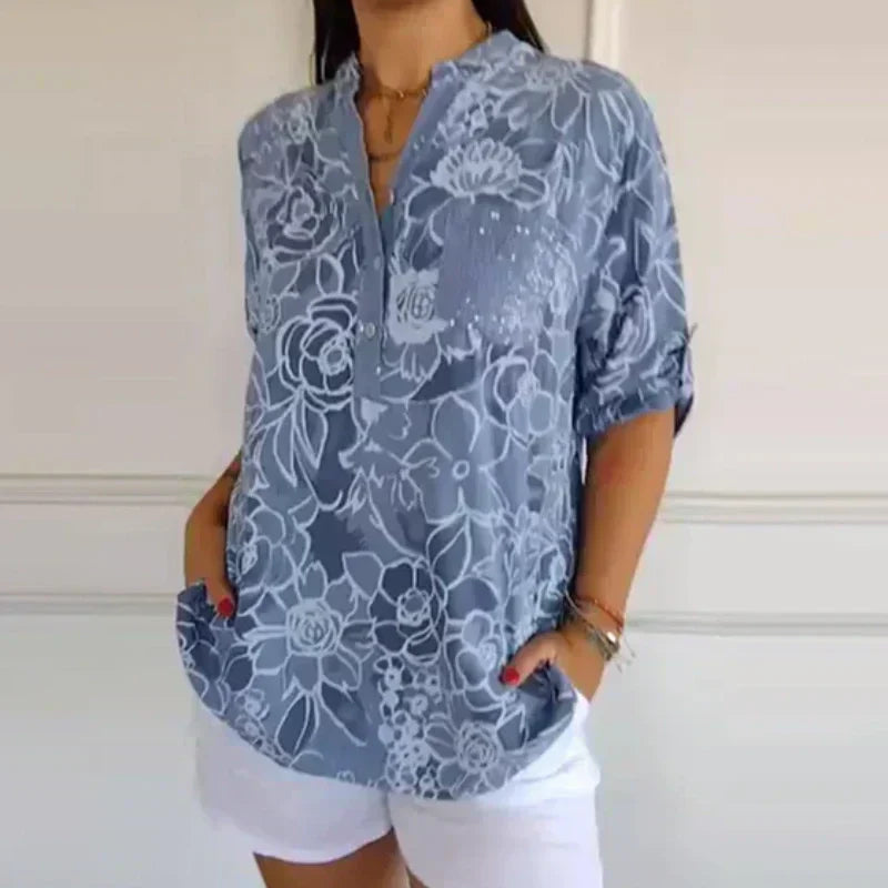 Lotte | Elegant Floral Print Blouse